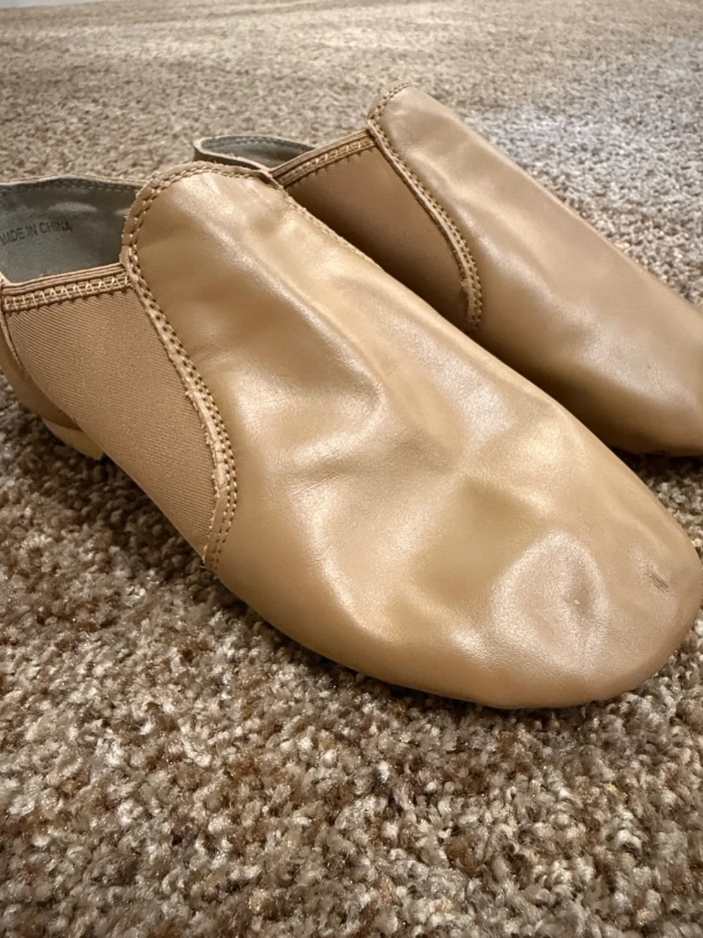 Kids Slip-On Dance Shoes in Tan